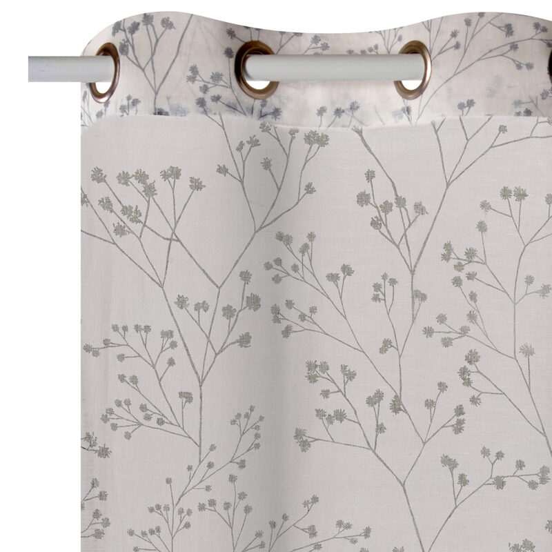 Voilage Lin KALAE coloris eucalyptus 140 x 260 cm