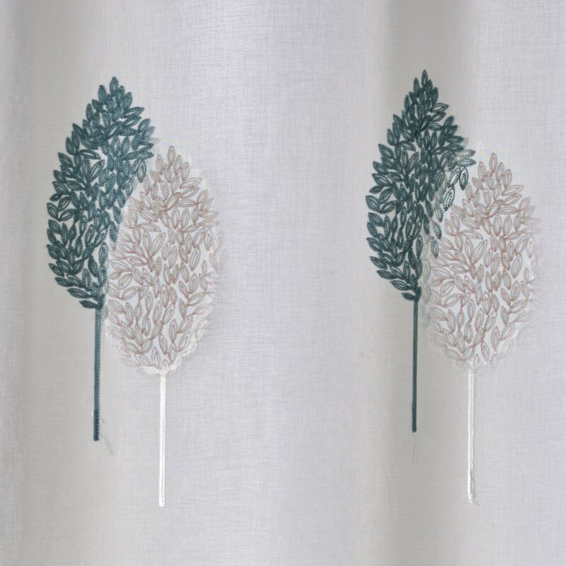Voilage NARNIA coloris bleu turquoise 140 x 250 cm
