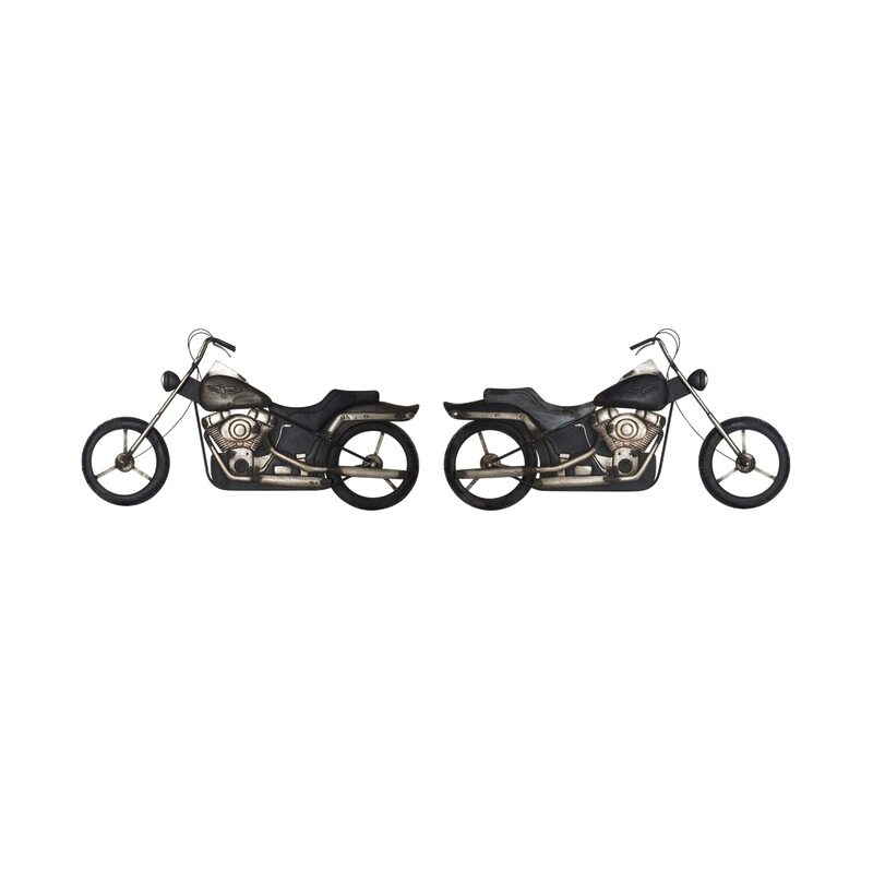 Déco murale métal MOTO coloris noir