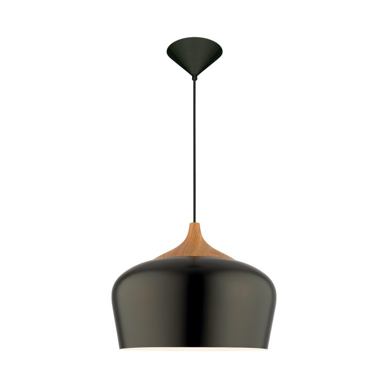 Suspension VOLTIGE coloris noir et bois 27 x 35 cm