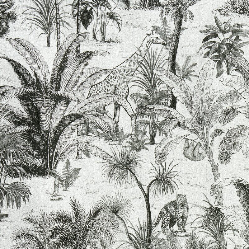 Papier peint intissé MOMBASA coloris gris foncé