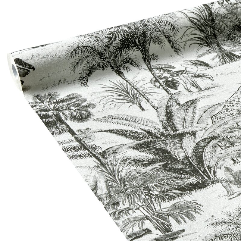 Papier peint intissé MOMBASA coloris gris foncé