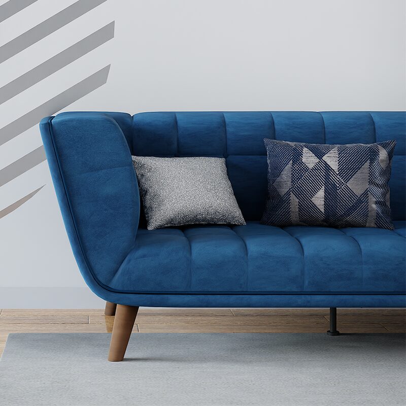 Coussin BLOCK coloris bleu nuit 30 x 44 cm