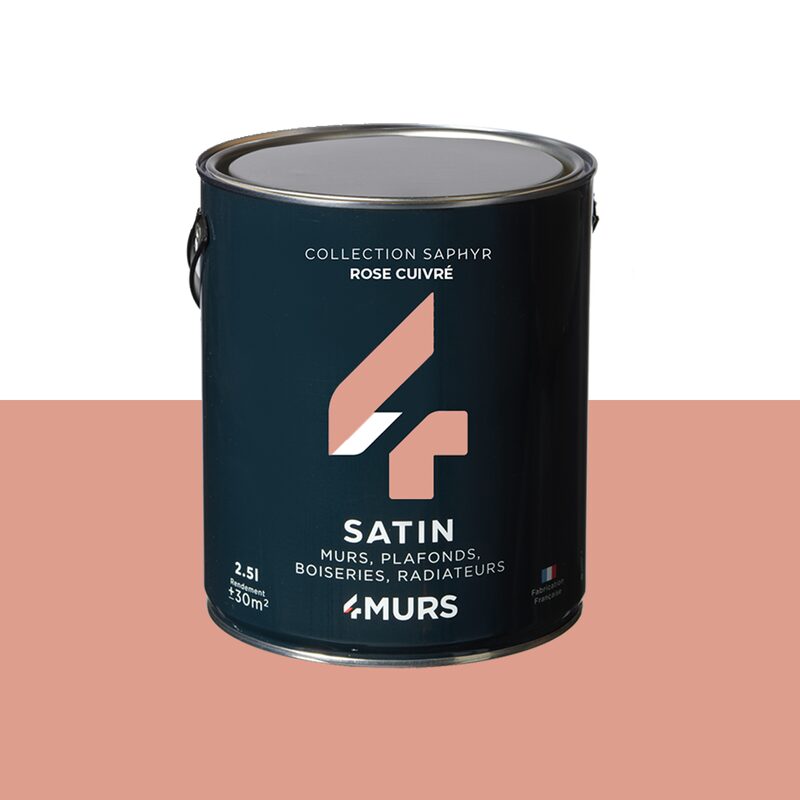 Peinture SAPHYR Alkyde rose cuivré Satiné 2,5 L