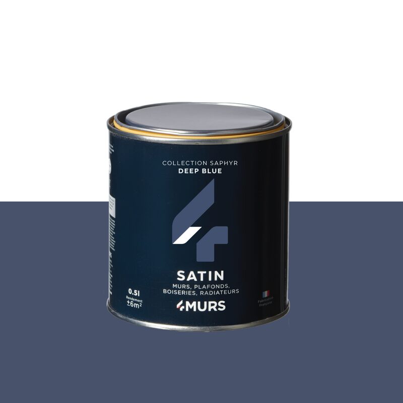 Peinture SAPHYR Alkyde deep blue Satiné 0,5 L