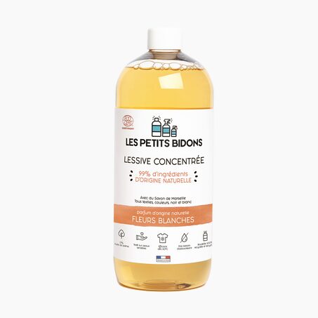 Les petits bidons Lessive BIDON FLEURS BLANCHES orange