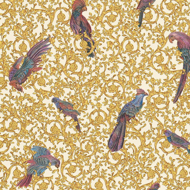 Papier peint intissé VERSACE PARADISO coloris blanc