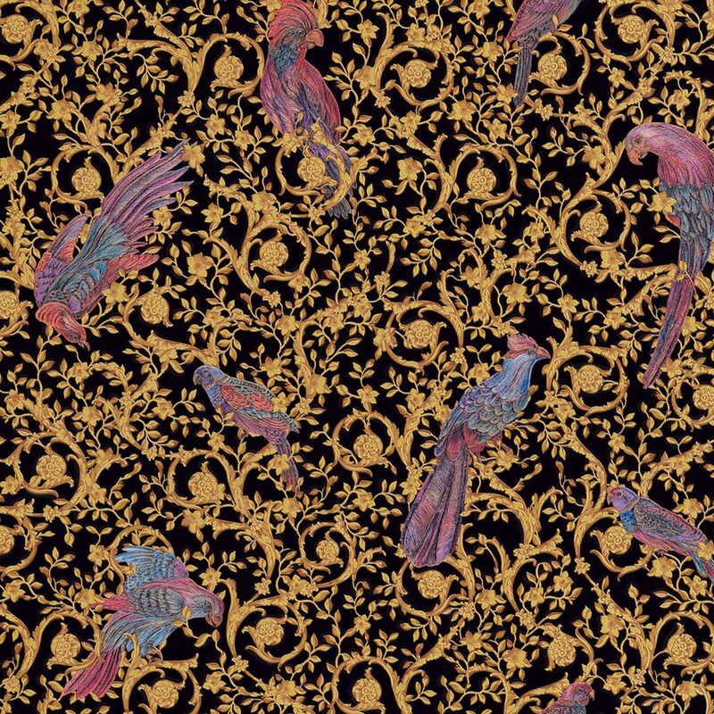 Papier peint intissé VERSACE PARADISO coloris noir