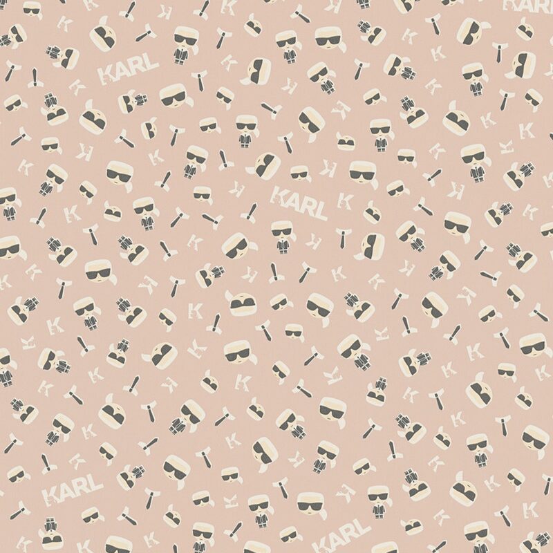 Papier peint intissé KARL LAGERFELD  IKONIK coloris rose moyen