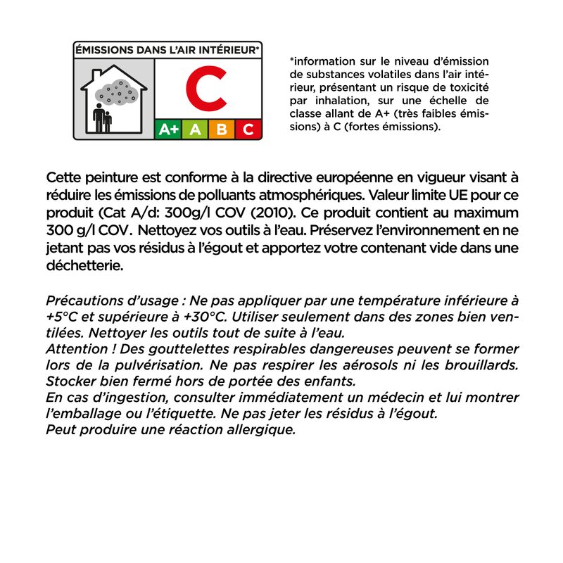 Peinture BOISERIES Glycéro blanc Satiné 2,5 L