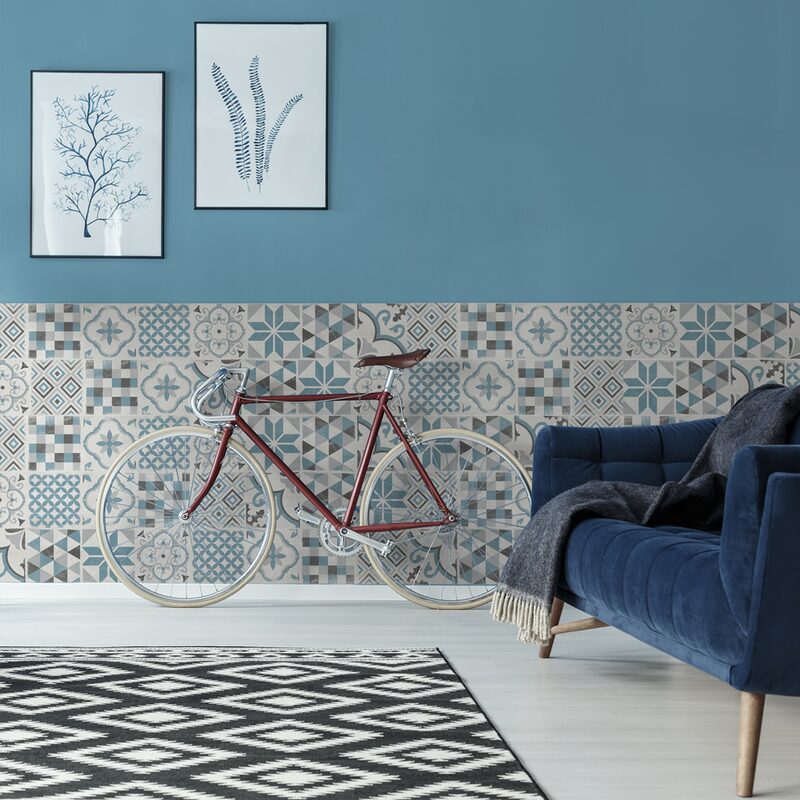 Revêtement décoratif adhésif ACCENT ANDALUZ BLUE coloris bleu