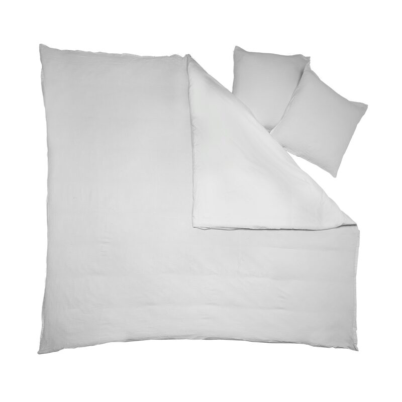 Parure de lit en gaze de coton ANOKIAS coloris gris perle 240 x 220 cm
