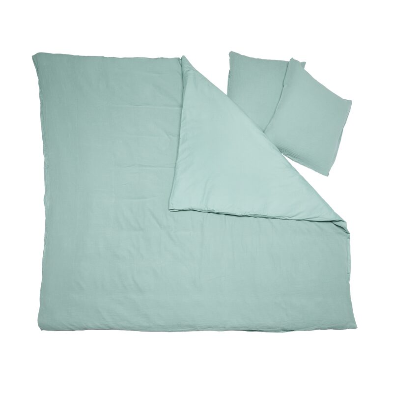 Parure de lit en gaze de coton ANOKIAS coloris amande 240 x 260 cm
