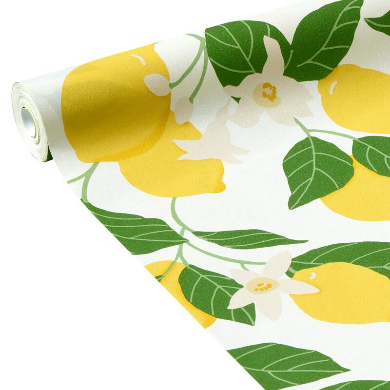 Papier peint intissé LEMON TREE coloris jaune citron