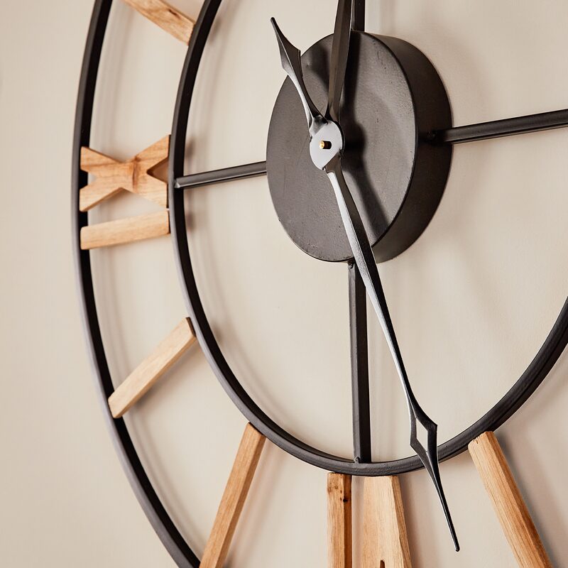 Horloge en bois CHARLY coloris pin