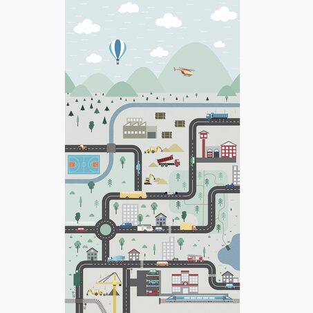Papier peint panoramique L LITTLE MOTORS SMALL 150 x 270 cm