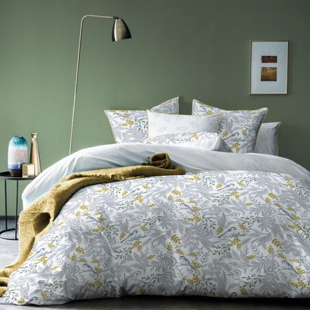 Parure de lit en toile de coton BIRD coloris blanc 260 x 240 cm