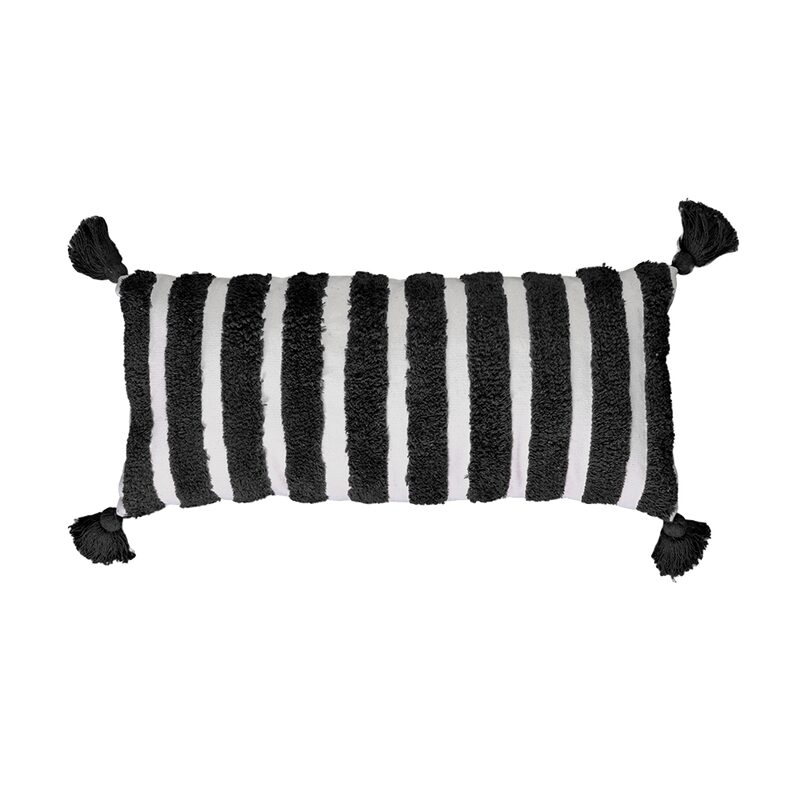Coussin JORI coloris noir/blanc 35 x 90 cm