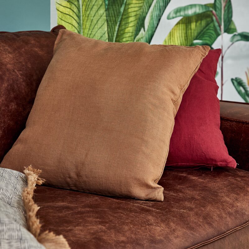 Coussin LINHA coloris tabac 45 x 45 cm