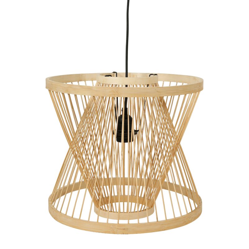Suspension KAYLA coloris bois clair et noir 29,5 x 35,5 cm