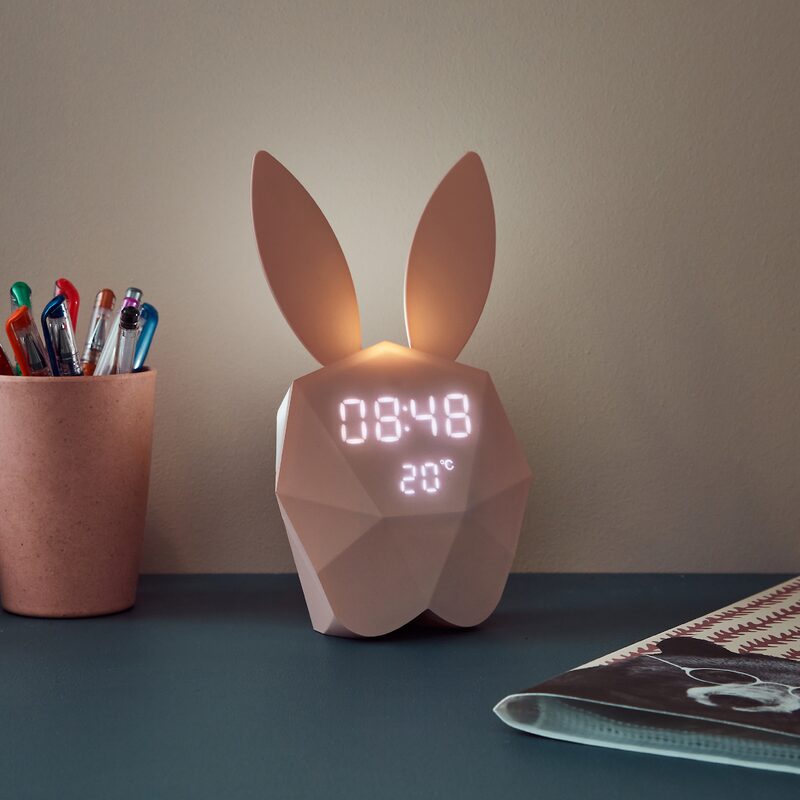 Réveil CUTTY CLOCK RABBIT coloris rose