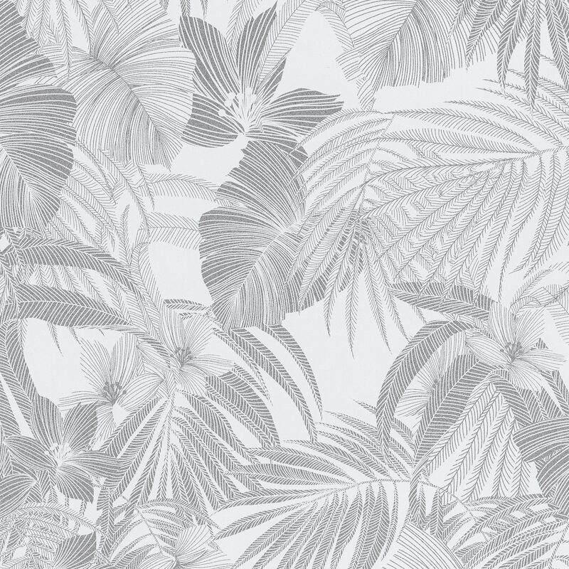 Papier peint intissé BLOSSOM coloris argent
