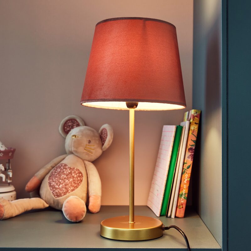 Lampe à poser VELVET GOLD coloris rose 40 x 20 cm