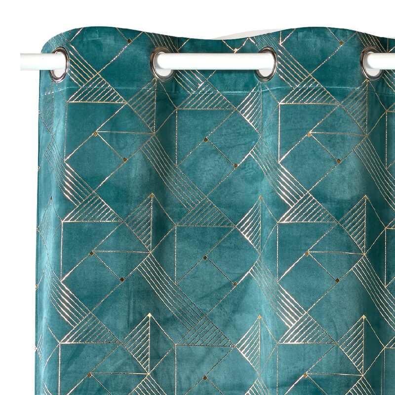 Rideau KRISS coloris bleu paon 140 x 260 cm