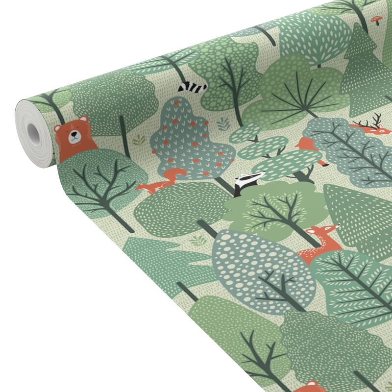 Papier peint intissé SHERWOOD coloris kaki clair