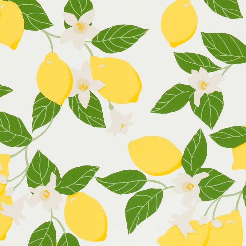 Papier peint intissé LEMON TREE coloris jaune citron