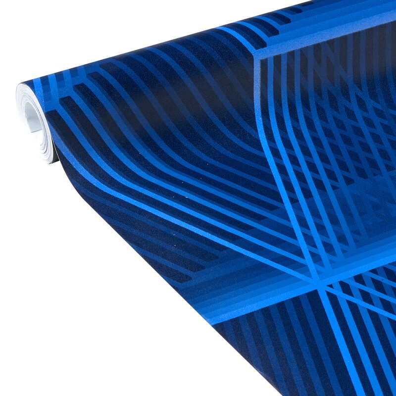 Papier peint intissé ASHTON coloris bleu électrique