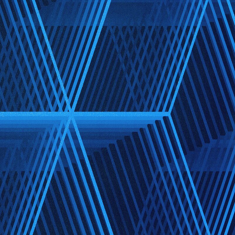 Papier peint intissé ASHTON coloris bleu électrique