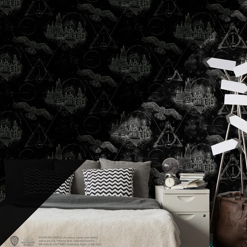 Papier peint intissé HARRY POTTER DARK NIGHT coloris noir