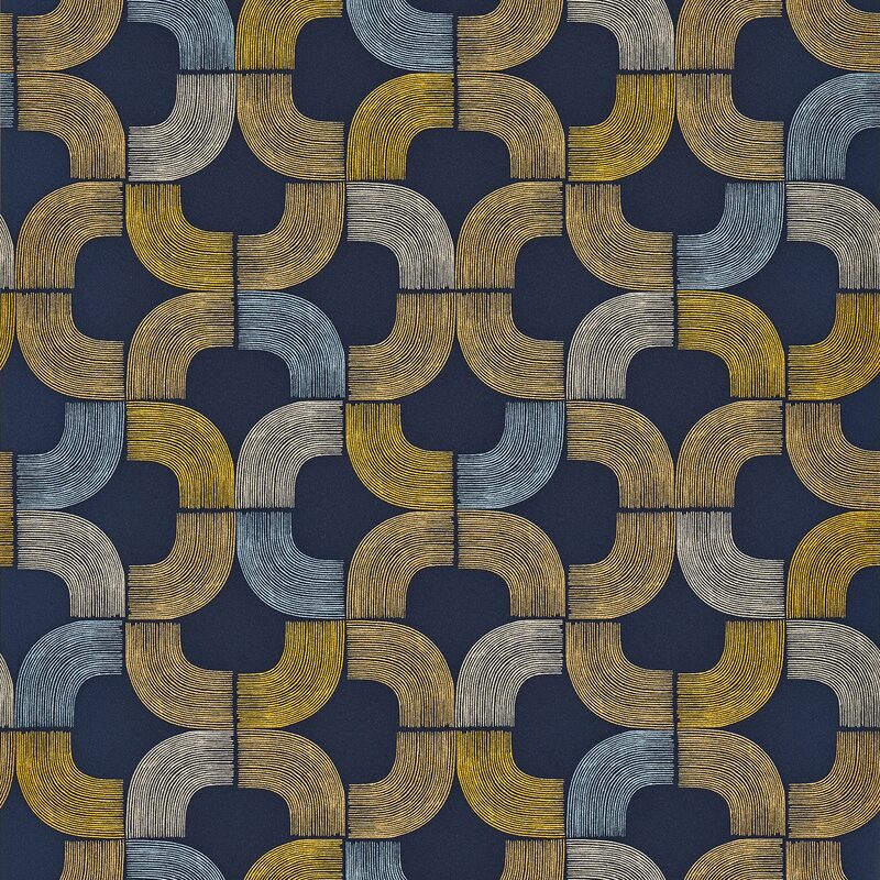Papier peint intissé MIO coloris bleu nuit