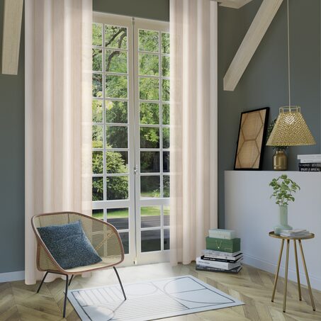 Voilage SCHIAPA coloris beige doré 140 x 240 cm