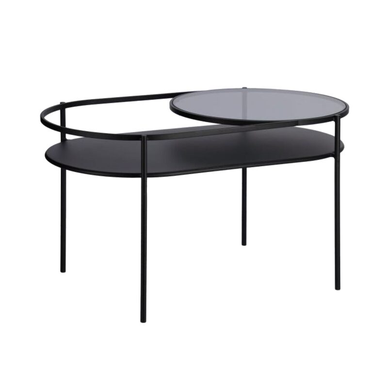 Table basse DAHELI coloris noir, transparent 44 x 80 cm