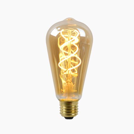 Ampoule LED E27 25W POIRE TORSADE AMBRÉ DIMABLE jaune 14,6 x 6,4 cm