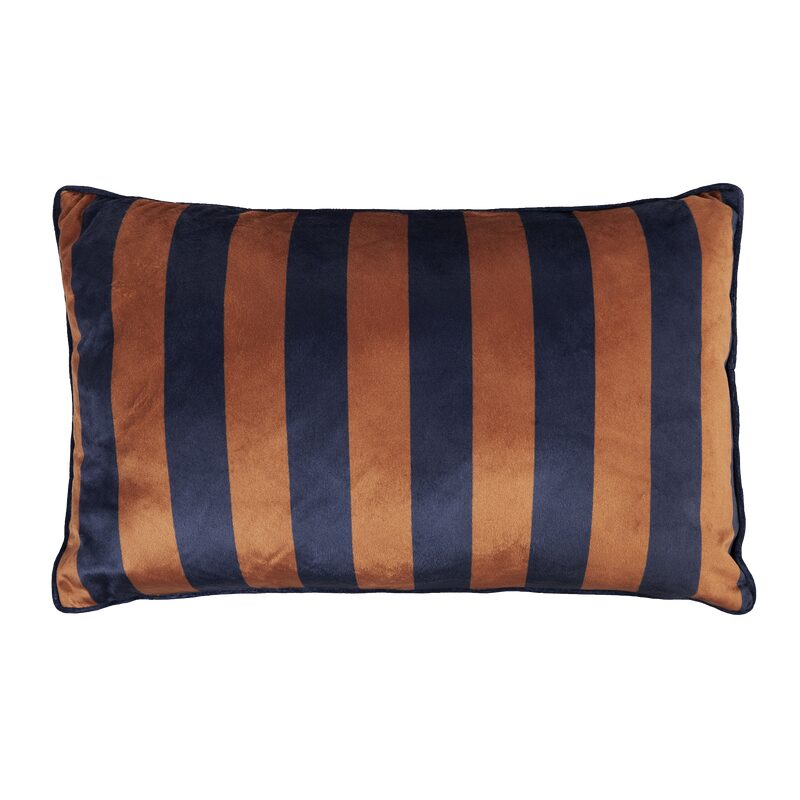 Coussin BERRY coloris bleu/tabac 30 x 50 cm