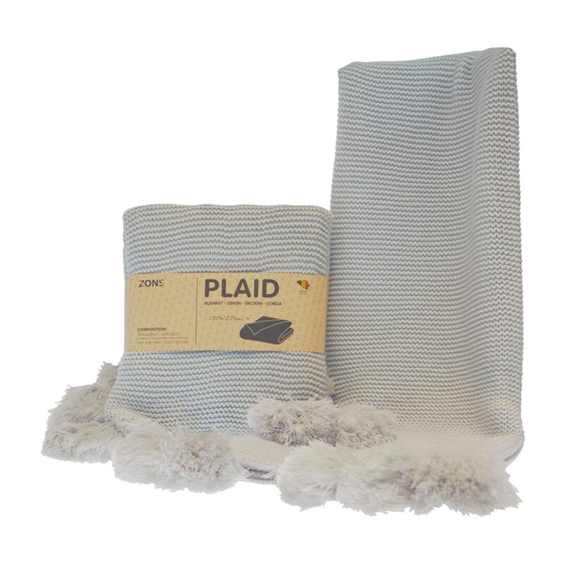 Plaid SIGNY coloris gris perle