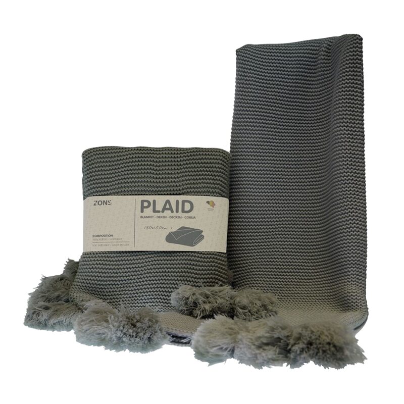 Plaid SIGNY coloris gris anthracite
