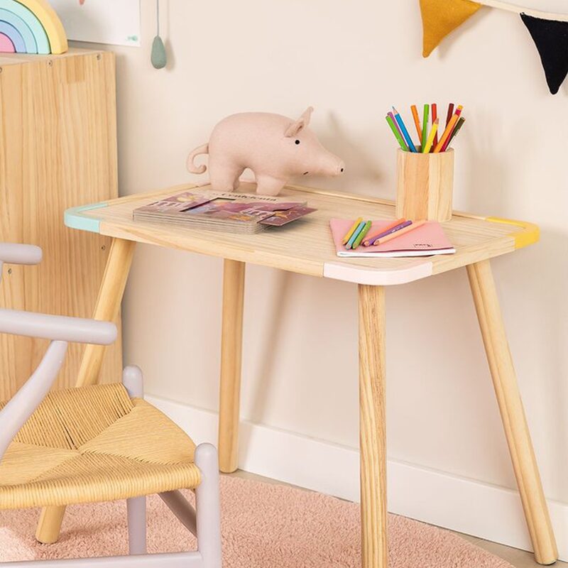 Bureau enfant KANDY coloris Brun bois