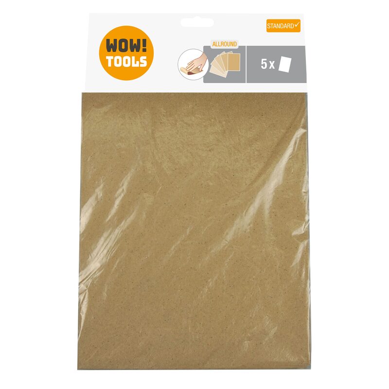 5 feuilles abrasives papier de verre