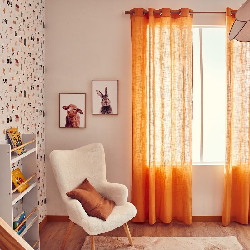 Rideau BELLONA coloris safran 135 x 260 cm