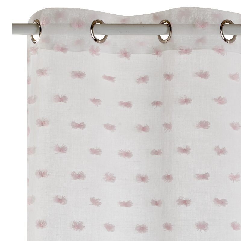 Voilage TESSA coloris rose pâle 140 x 240 cm