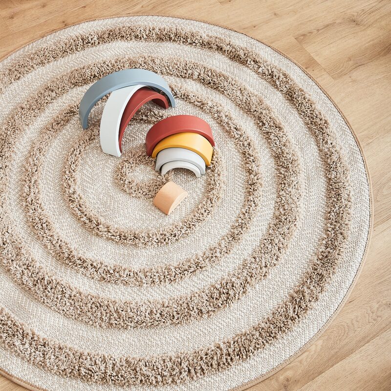 Tapis JONAS coloris beige naturel 120 cm