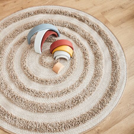 Tapis JONAS coloris beige naturel 120 cm