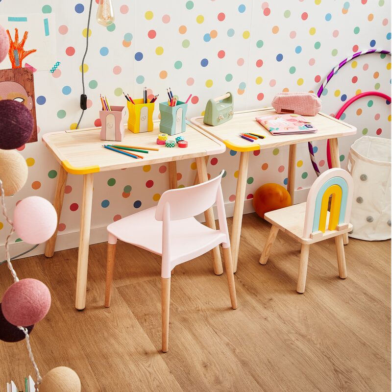 Chaise enfant MINI RAINBOW coloris Brun bois