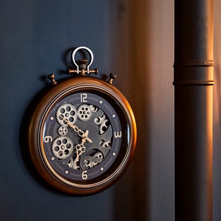 Horloge à rouage CLYDE coloris bronze et or
