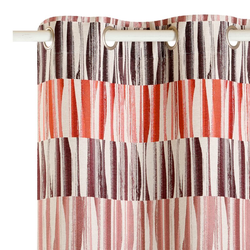 Rideau KILAWI coloris terracotta 140 x 260 cm