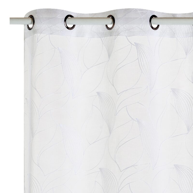 Voilage ALOHA coloris blanc 140 x 250 cm